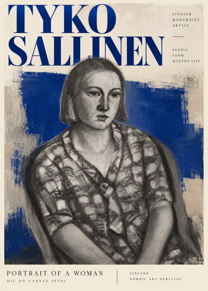 Tyko Sallinen Portrait of a Woman I No4 - Plakat