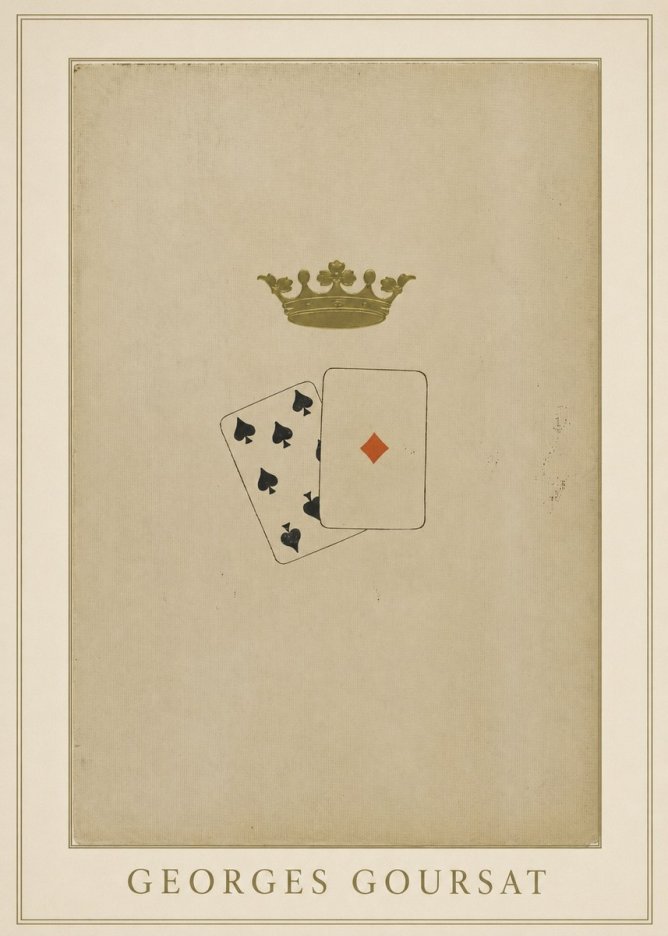 Georges Goursat Crown and Playing Cards No3 - Plakat