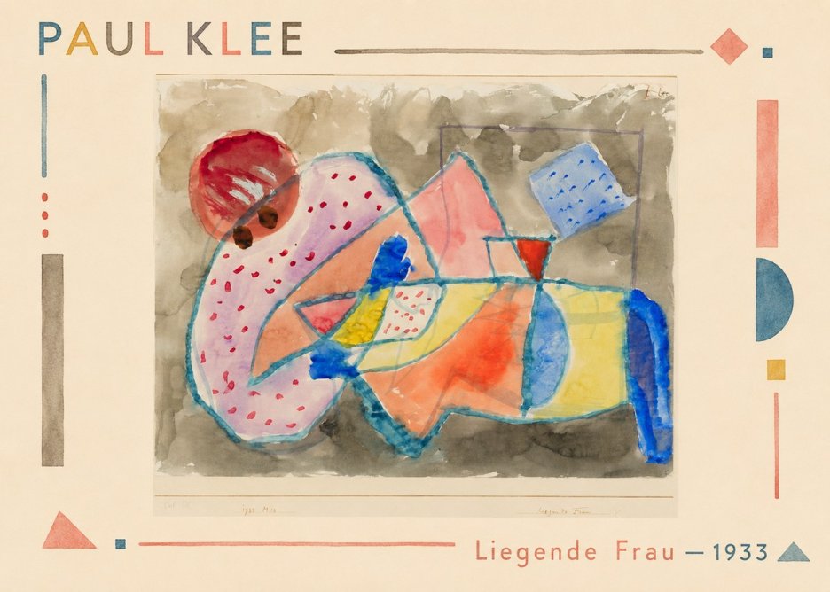 Paul Klee Liegende Frau - 1933 No1 - Plakat