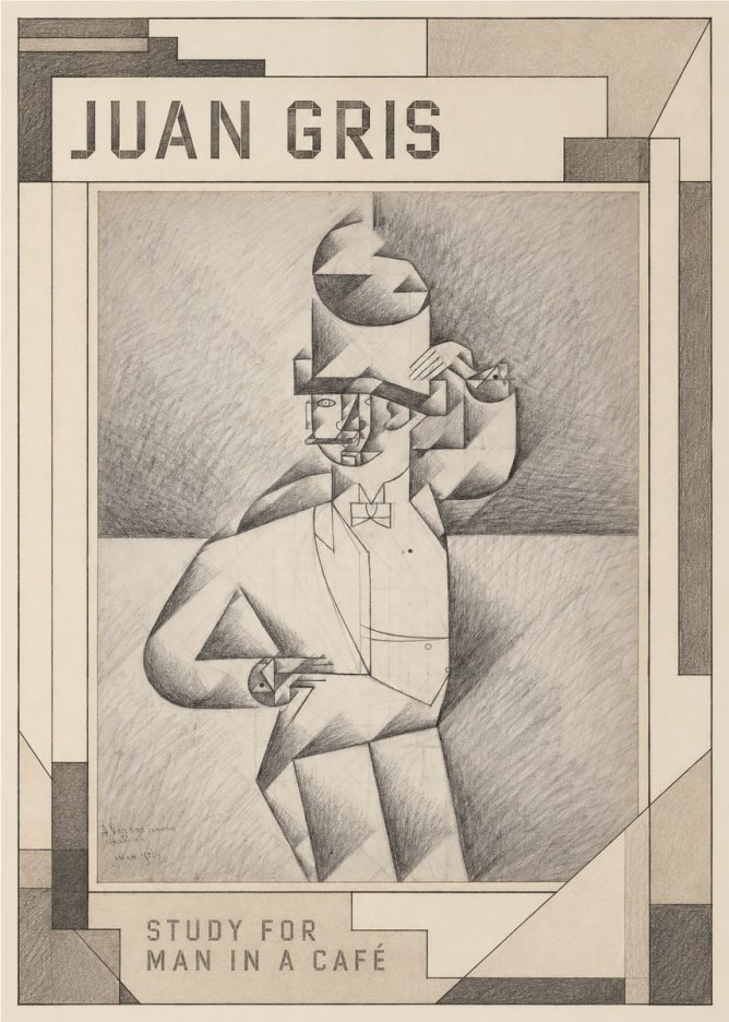 Juan Gris Study for Man in a Café No1 - Plakat