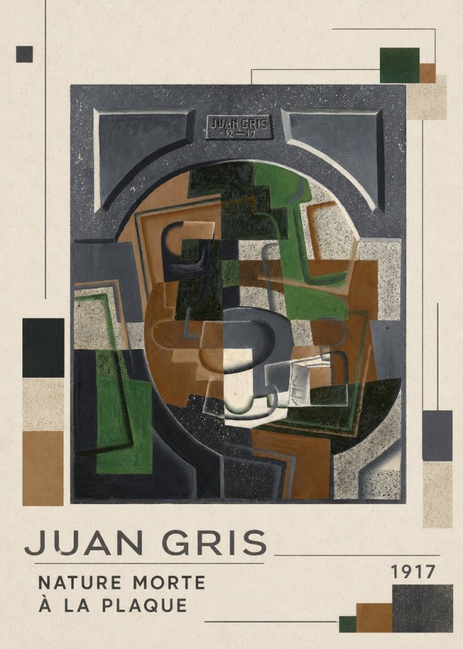 Juan Gris Nature Morte À La Plaque No5 - Plakat