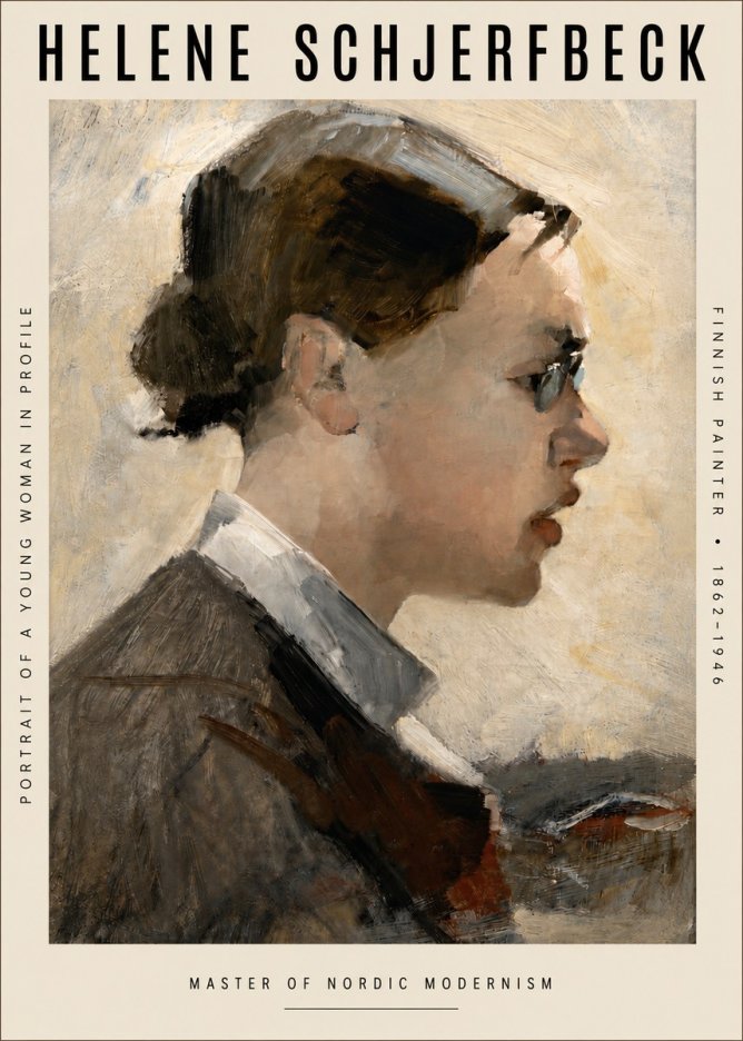 Helene Schjerfbeck Portrait of a Young Woman in Profile No4 - Plakat
