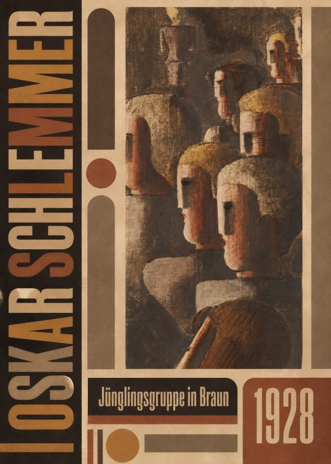 Oskar Schlemmer Jünglingsgruppe in Braun No5 - Plakat