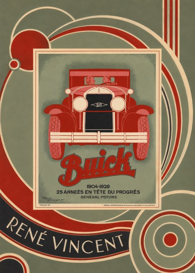 René Vincent Buick - 25 Années En Tête Du Progrès No5 - Plakat