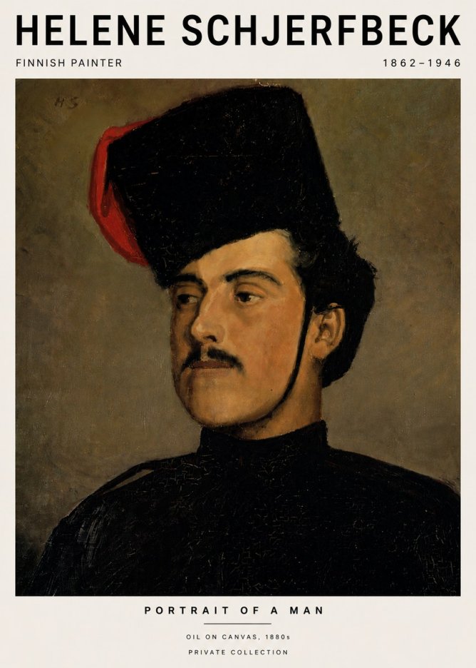 Helene Schjerfbeck Portrait of a Man II No6 - Plakat