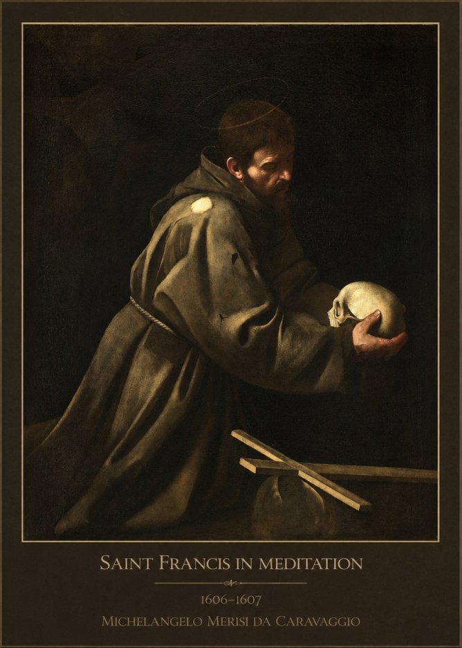 Michelangelo Merisi da Caravaggio Saint Francis in Meditation I No1 - Plakat