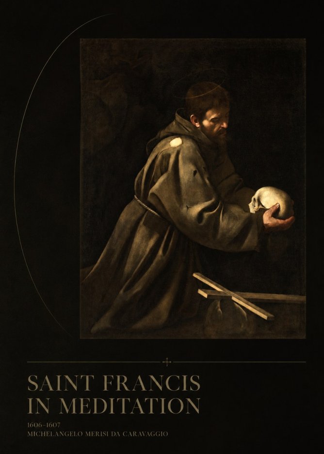 Michelangelo Merisi da Caravaggio Saint Francis in Meditation I No5 - Plakat