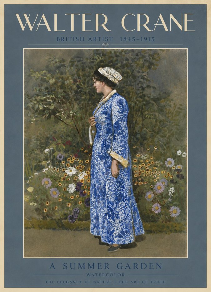 Walter Crane A Summer Garden No4 - Plakat