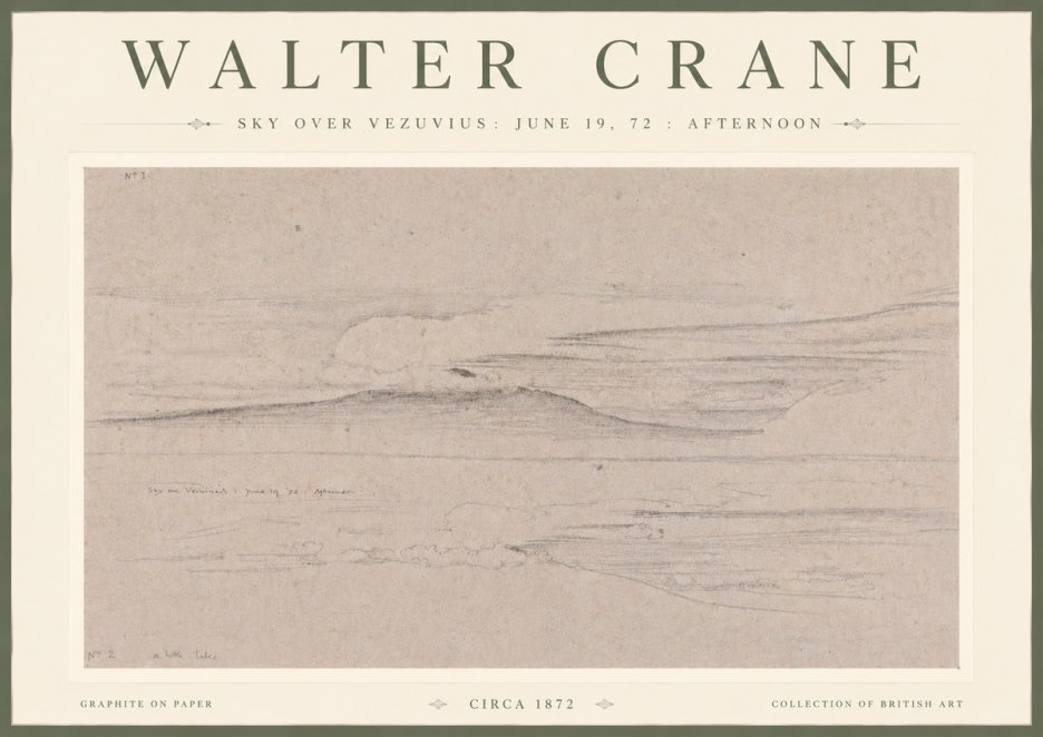 Walter Crane Sky over Vezuvius: June 19, 72 : Afternoon No4 - Plakat