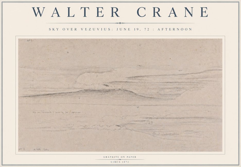 Walter Crane Sky over Vezuvius: June 19, 72 : Afternoon No5 - Plakat