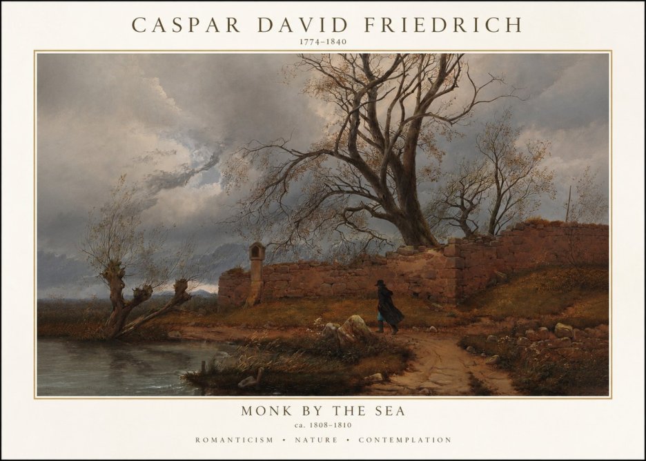 Caspar David Friedrich Autumn Landscape with Ruin No2 - Plakat
