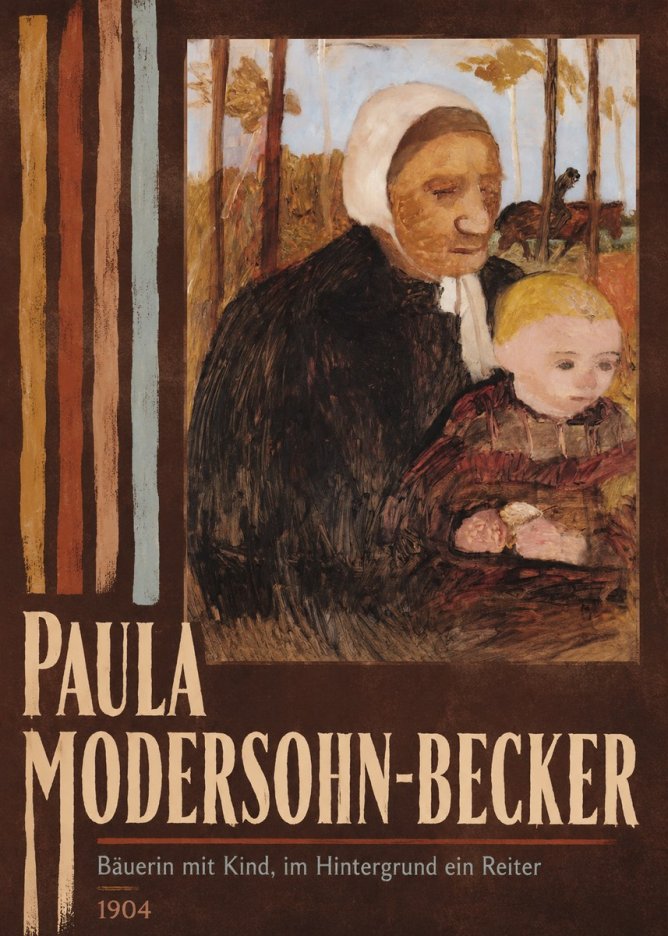 Paula Modersohn-Becker Bäuerin Mit Kind, Im Hintergrund Ein Reiter No5 - Plakat