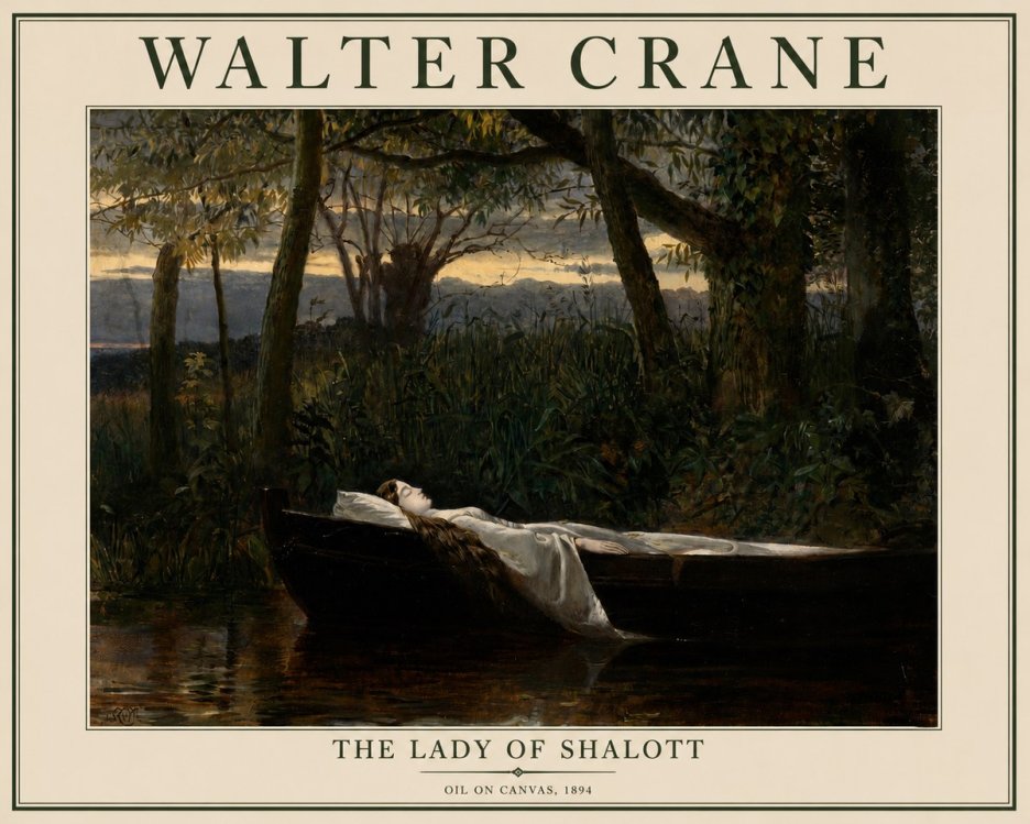 Walter Crane The Lady of Shalott No3 - Plakat