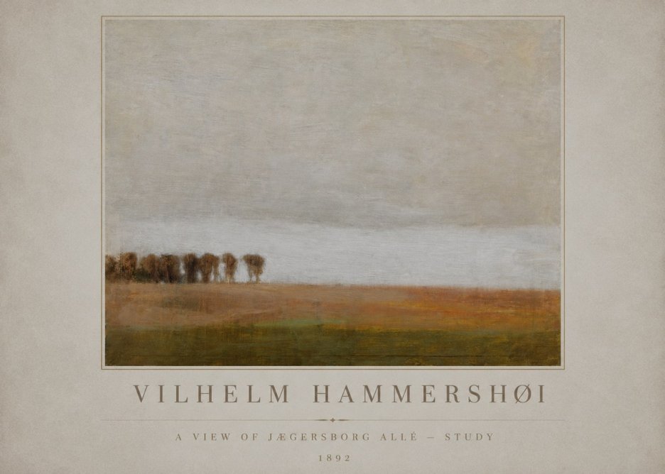 Vilhelm Hammershøi A View of Jægersborg Allé - Study No1 - Plakat