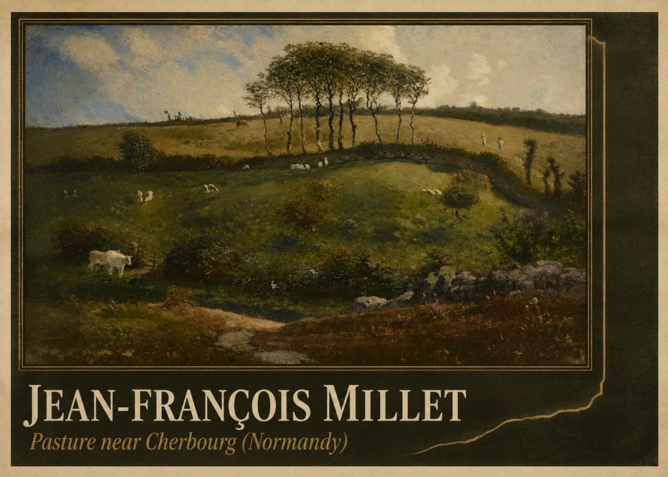 Jean-François Millet Pasture Near Cherbourg (Normandy) No4 - Plakat
