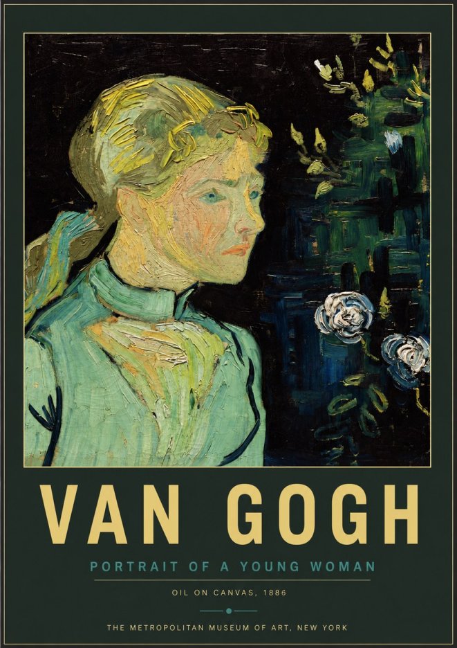 Van Gogh Portrait of a Young Woman No4 - Plakat