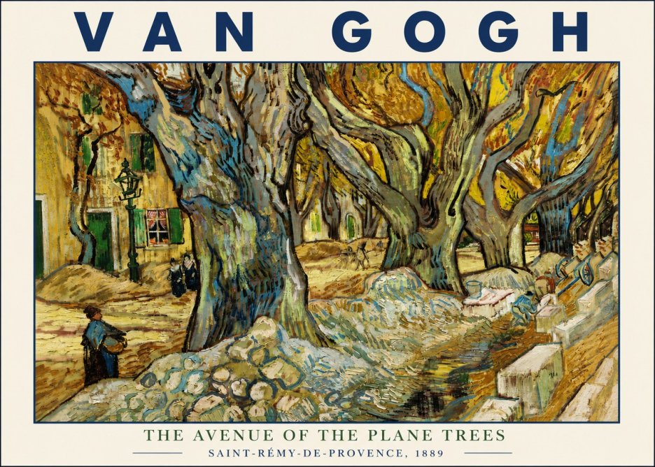 Van Gogh The Avenue of the Plane Trees No4 - Plakat