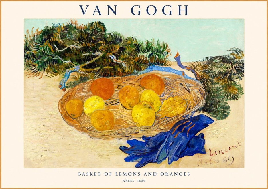Van Gogh Basket of Lemons and Oranges No1 - Plakat