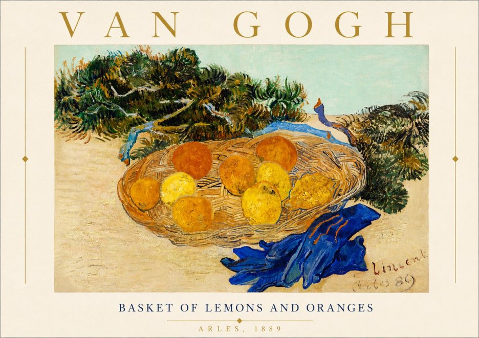 Van Gogh Basket of Lemons and Oranges No6 - Plakat