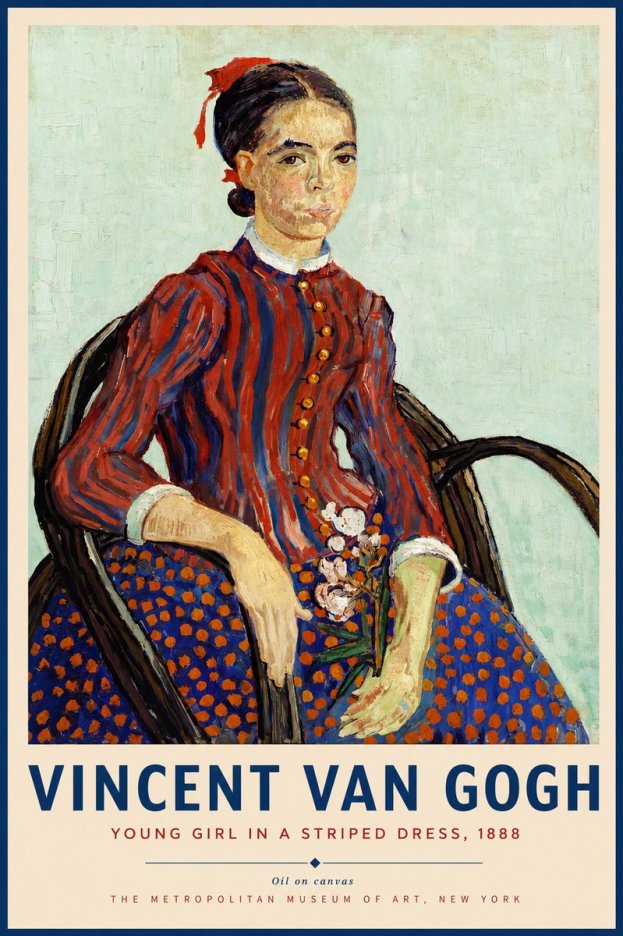 Van Gogh Young Girl in a Striped Dress, 1888 No4 - Plakat