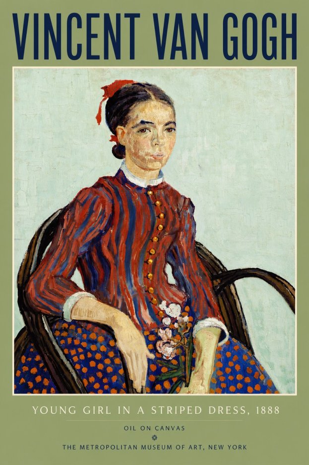 Van Gogh Young Girl in a Striped Dress, 1888 No6 - Plakat