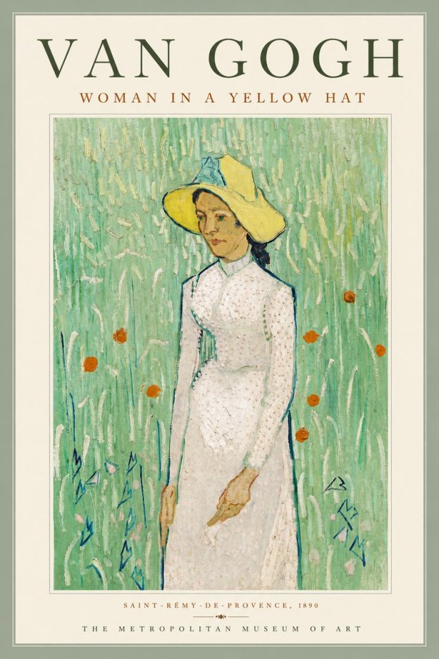 Van Gogh Woman in a Yellow Hat No6 - Plakat