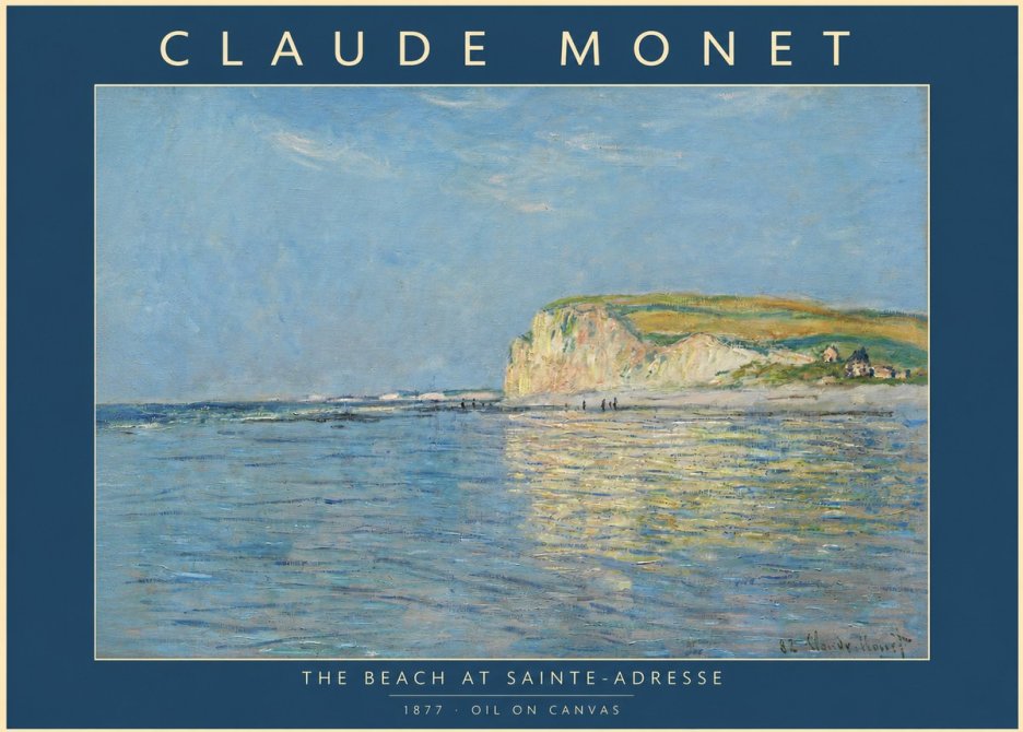 Monet The Beach at Sainte-adresse III No2 - Plakat