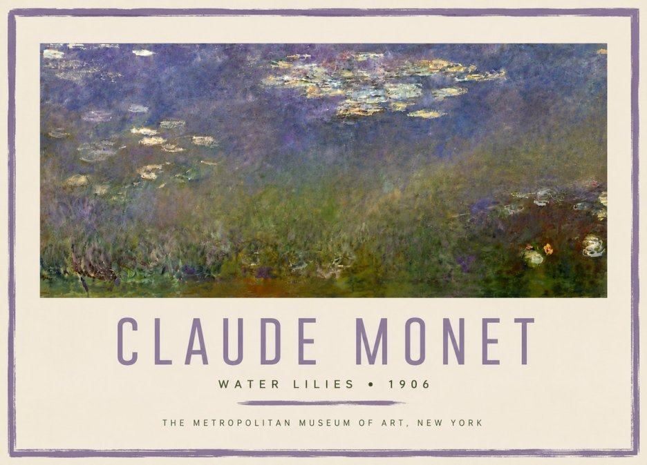 Monet Water Lilies - 1906 No6 - Plakat
