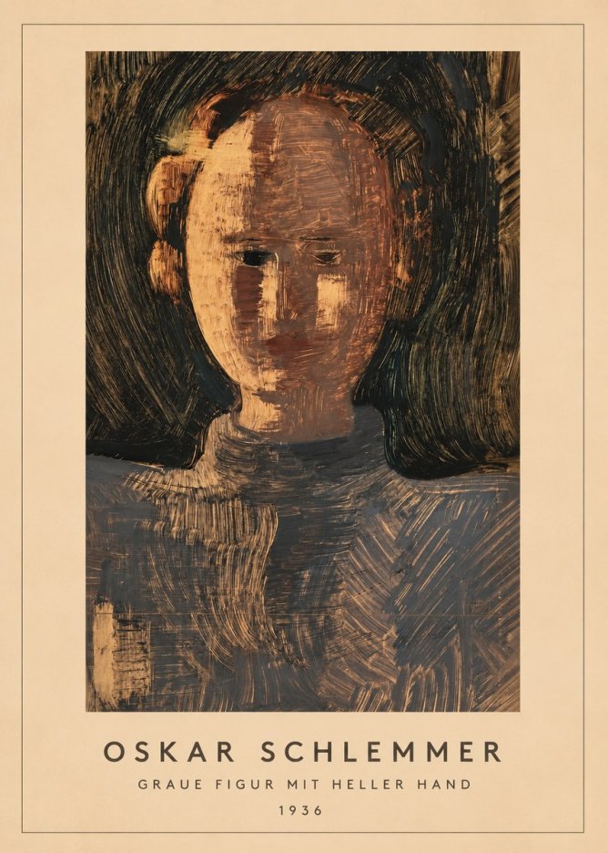 Oskar Schlemmer Graue Figur Mit Heller Hand No3 - Plakat