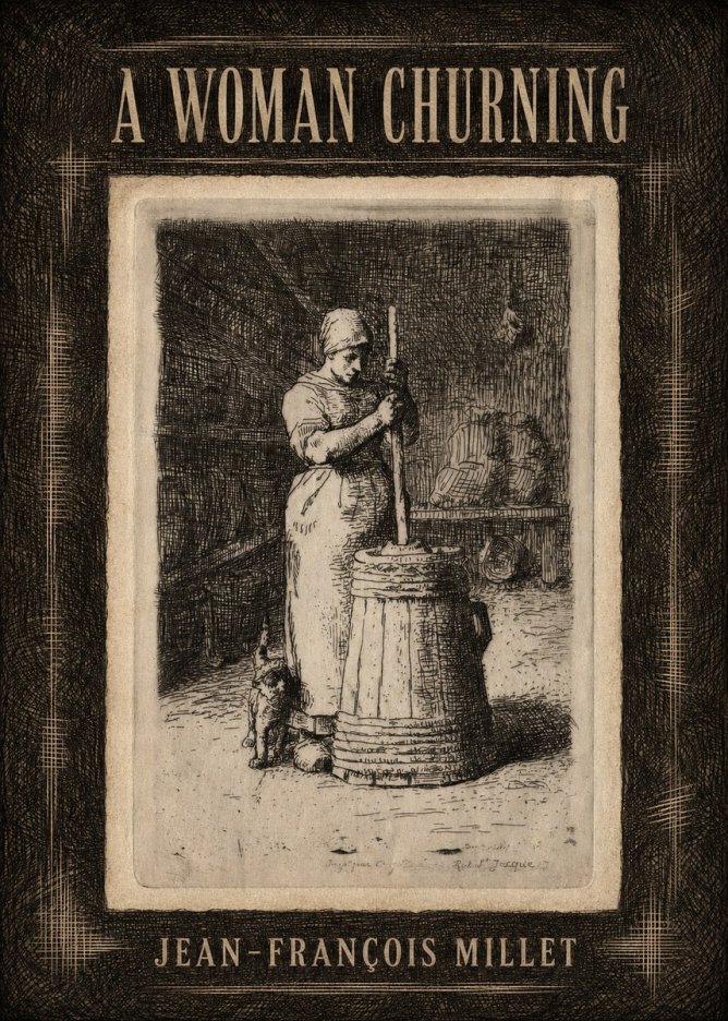 Jean-François Millet A Woman Churning No4 - Plakat