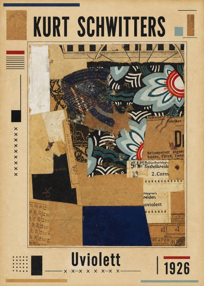 Kurt Schwitters Uviolett No1 - Plakat