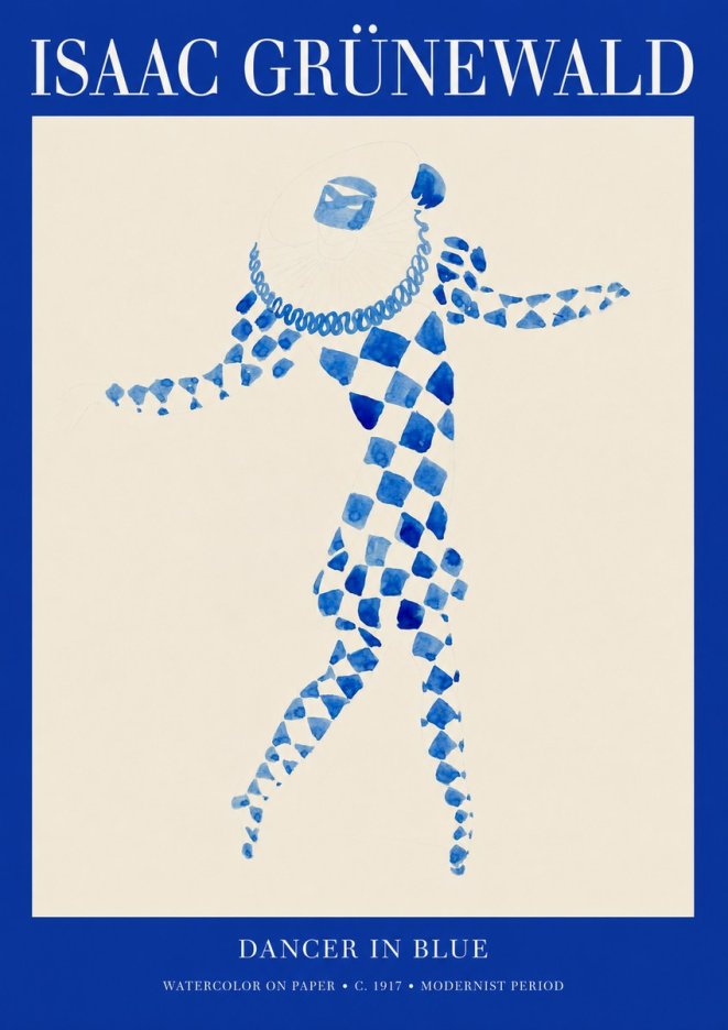 Isaac Grünewald Dancer in Blue No1 - Plakat