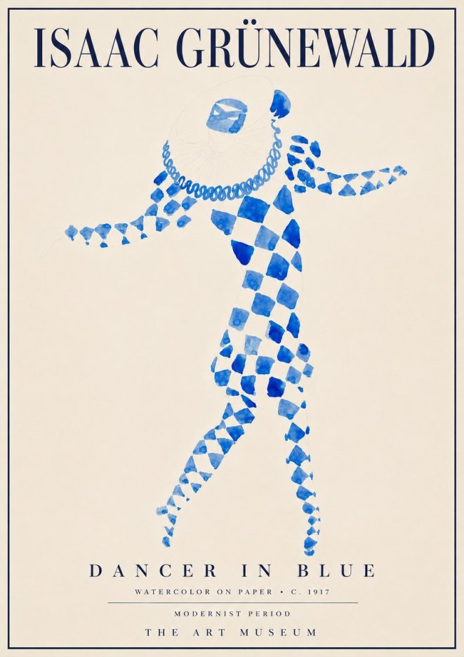 Isaac Grünewald Dancer in Blue No5 - Plakat