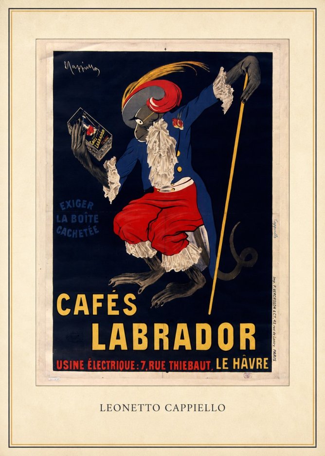 Leonetto Cappiello Cafés Labrador No4 - Plakat