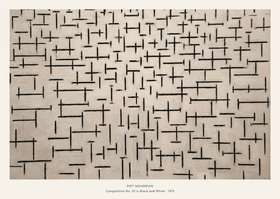 Piet Mondrian Composition No. 10 in Black and White No5 - Plakat