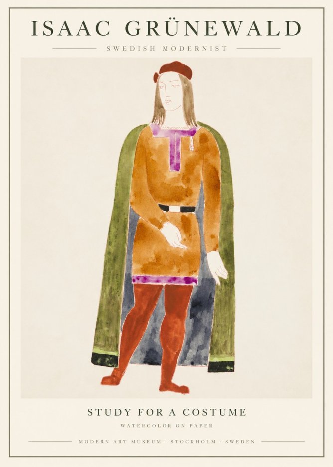 Isaac Grünewald Study for a Costume Design No2 - Plakat