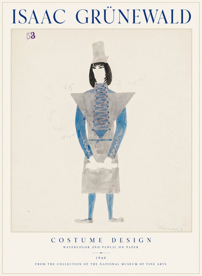 Isaac Grünewald Costume Design X No1 - Plakat