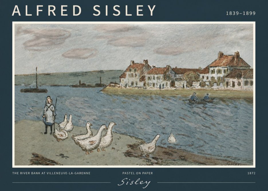 Sisley The River Bank at Villeneuve-la-garenne No2 - Plakat
