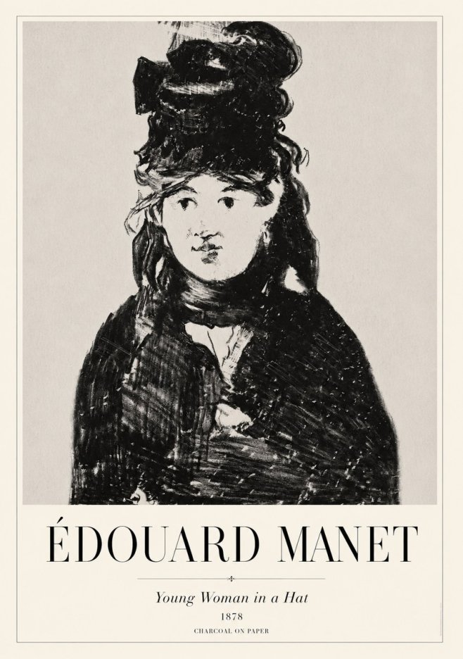 Édouard Manet Young Woman in a Hat III No1 - Plakat