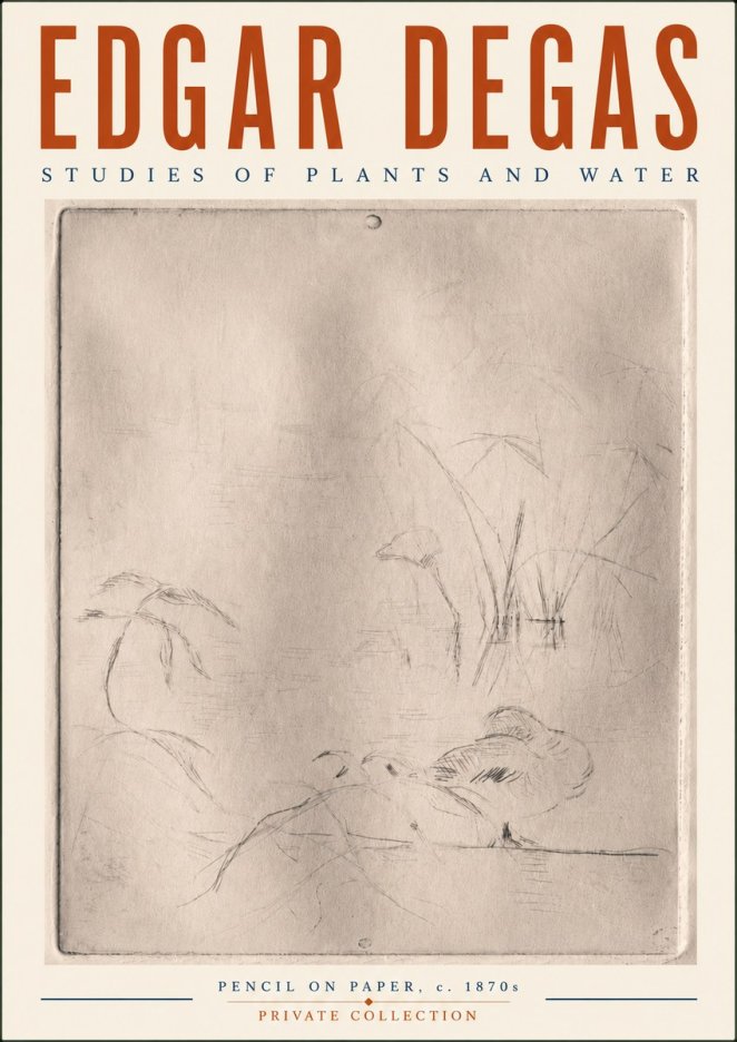 Edgar Degas Studies of Plants and Water No6 - Plakat
