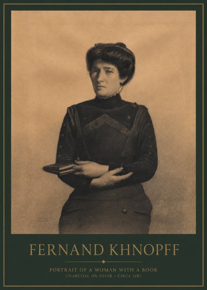 Fernand Khnopff Portrait of a Woman with a Book No1 - Plakat