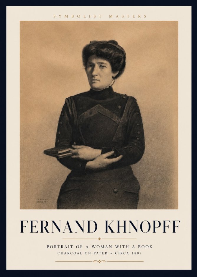 Fernand Khnopff Portrait of a Woman with a Book No3 - Plakat