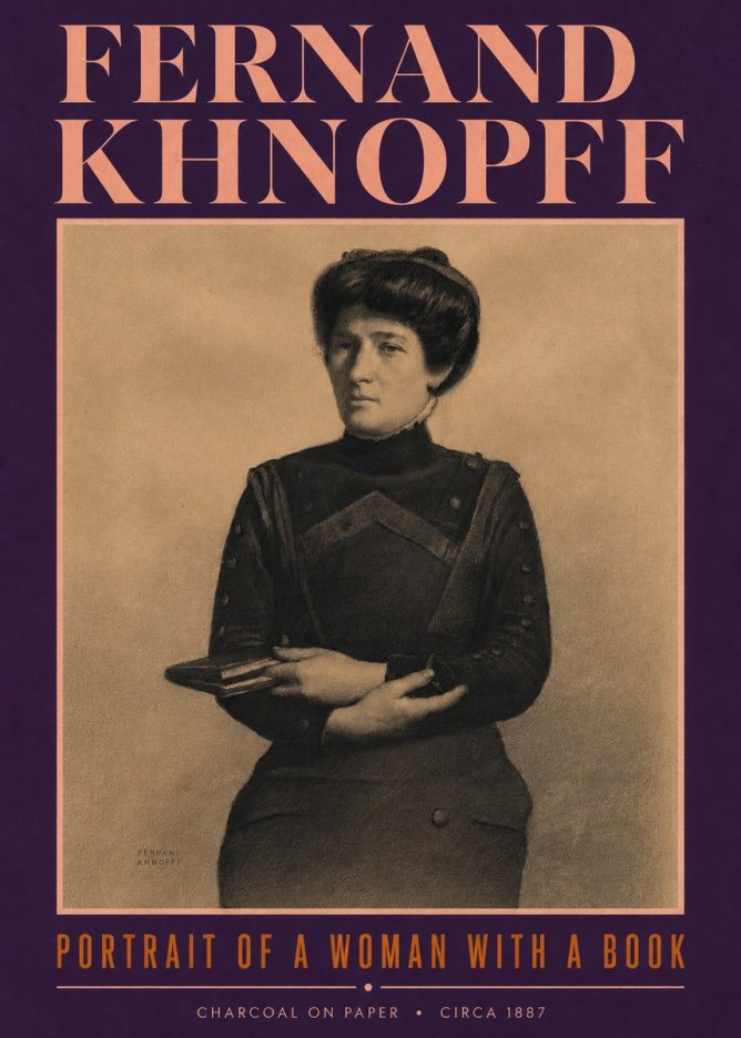 Fernand Khnopff Portrait of a Woman with a Book No4 - Plakat
