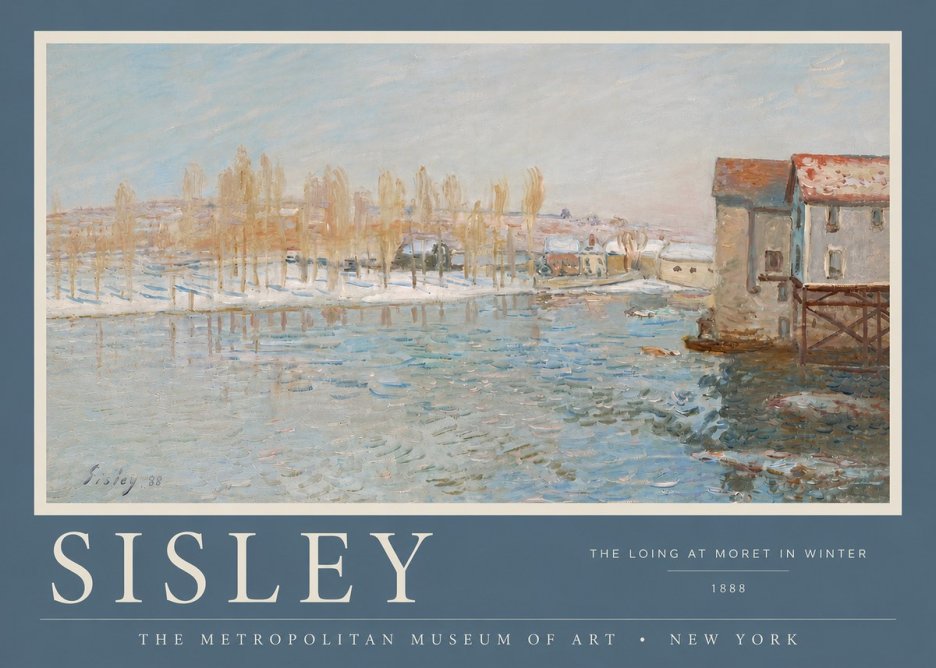 Sisley The Loing at Moret in Winter No4 - Plakat