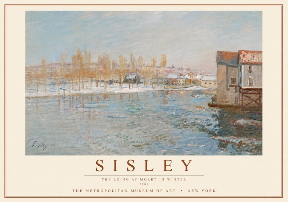 Sisley The Loing at Moret in Winter No5 - Plakat