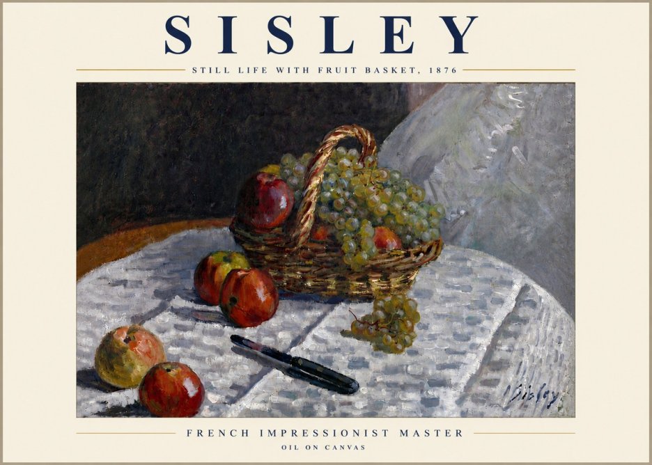 Sisley Still Life with Fruit Basket No5 - Plakat