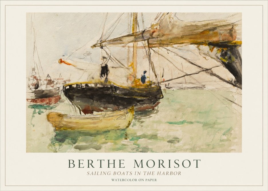 Berthe Morisot Sailing Boats in the Harbor No1 - Plakat