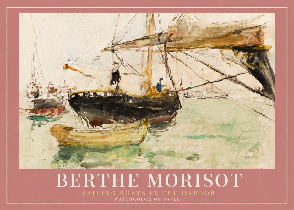 Berthe Morisot Sailing Boats in the Harbor No5 - Plakat