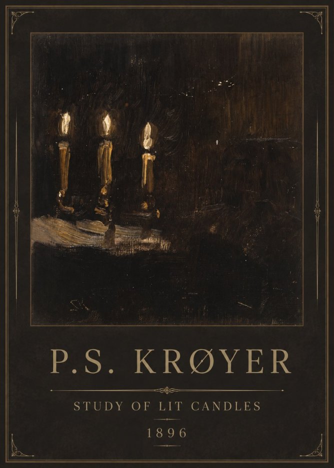 P.S. Krøyer Study of Lit Candles No1 - Plakat