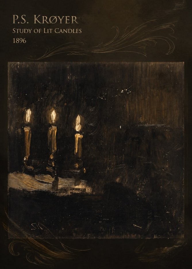 P.S. Krøyer Study of Lit Candles No5 - Plakat